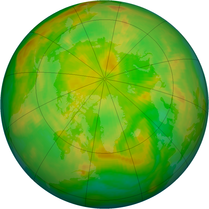 Arctic ozone map for 11 June 1983